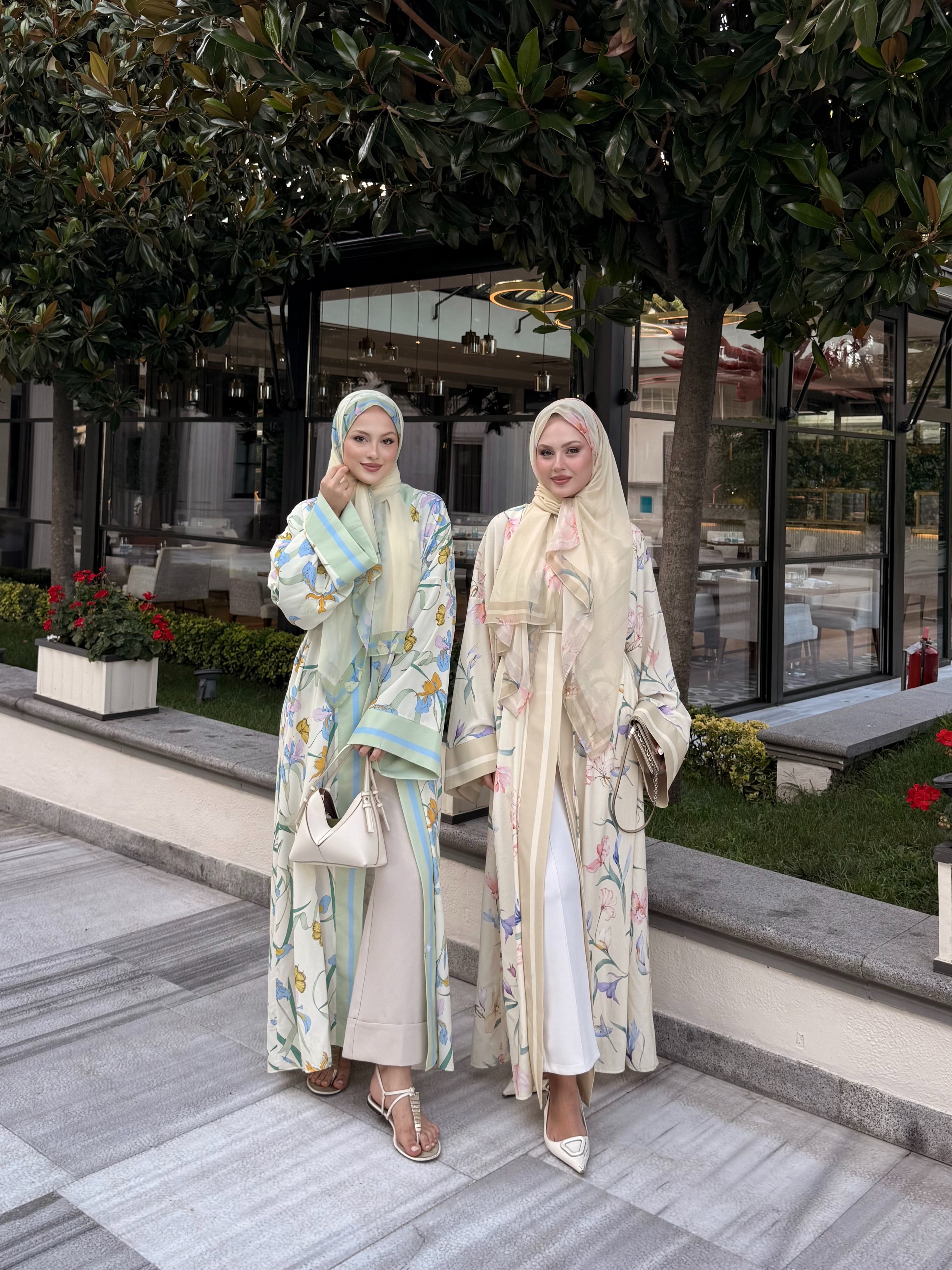Şallı abaya yeşil