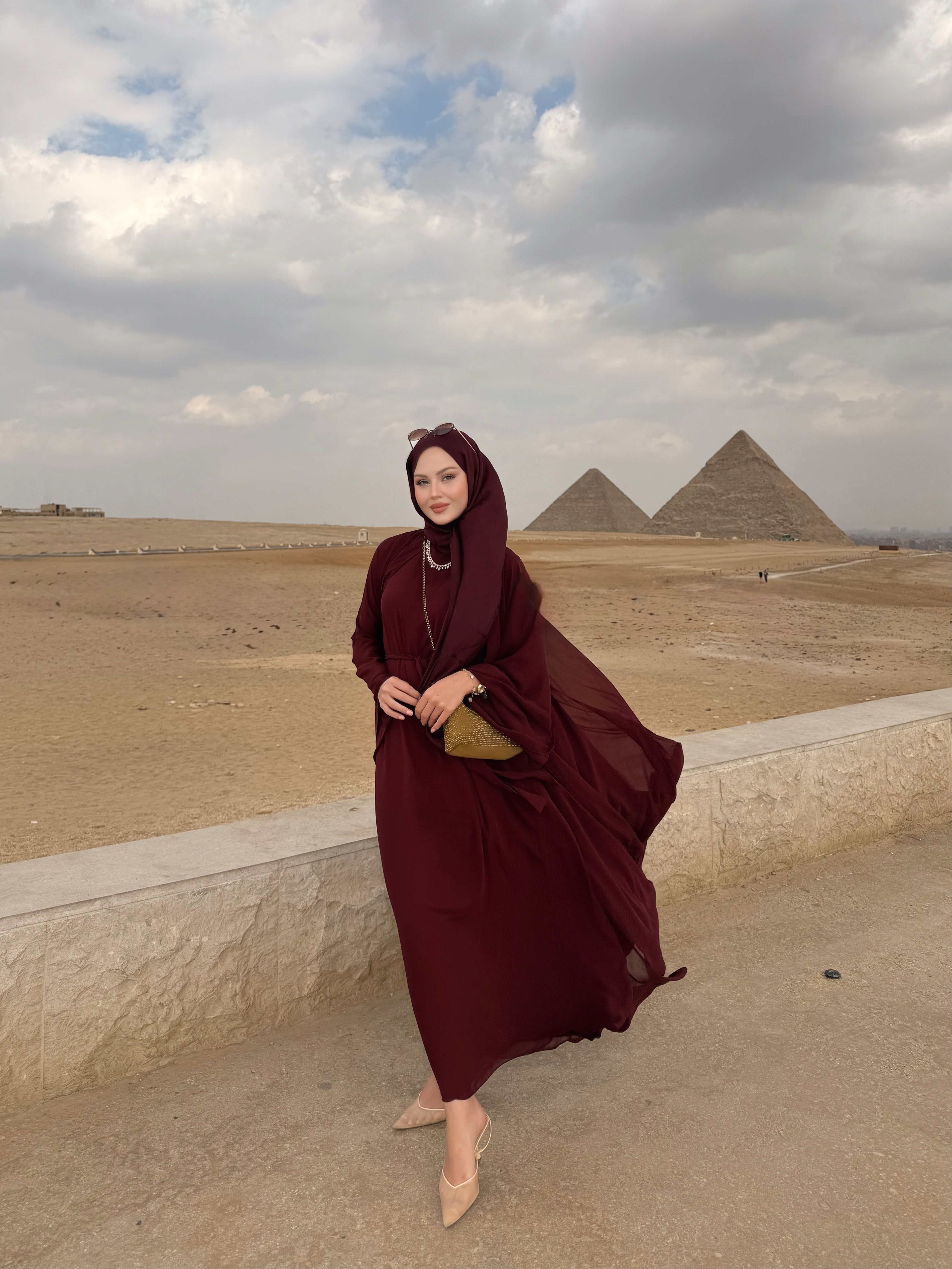 şal dahil abaya bordo