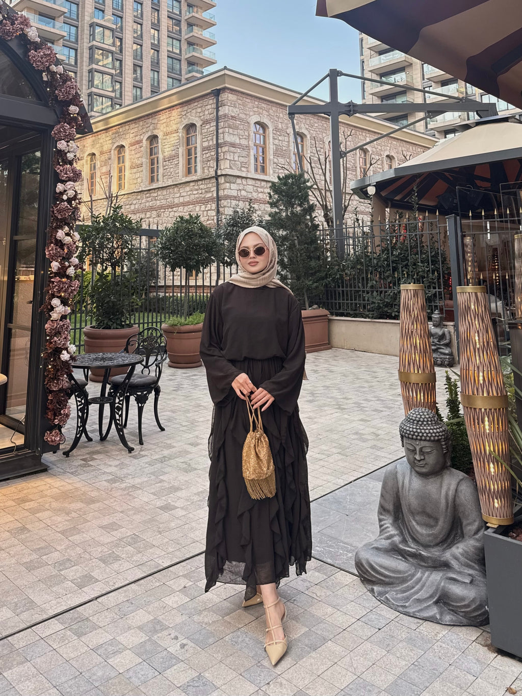 Elena takım kahverengi