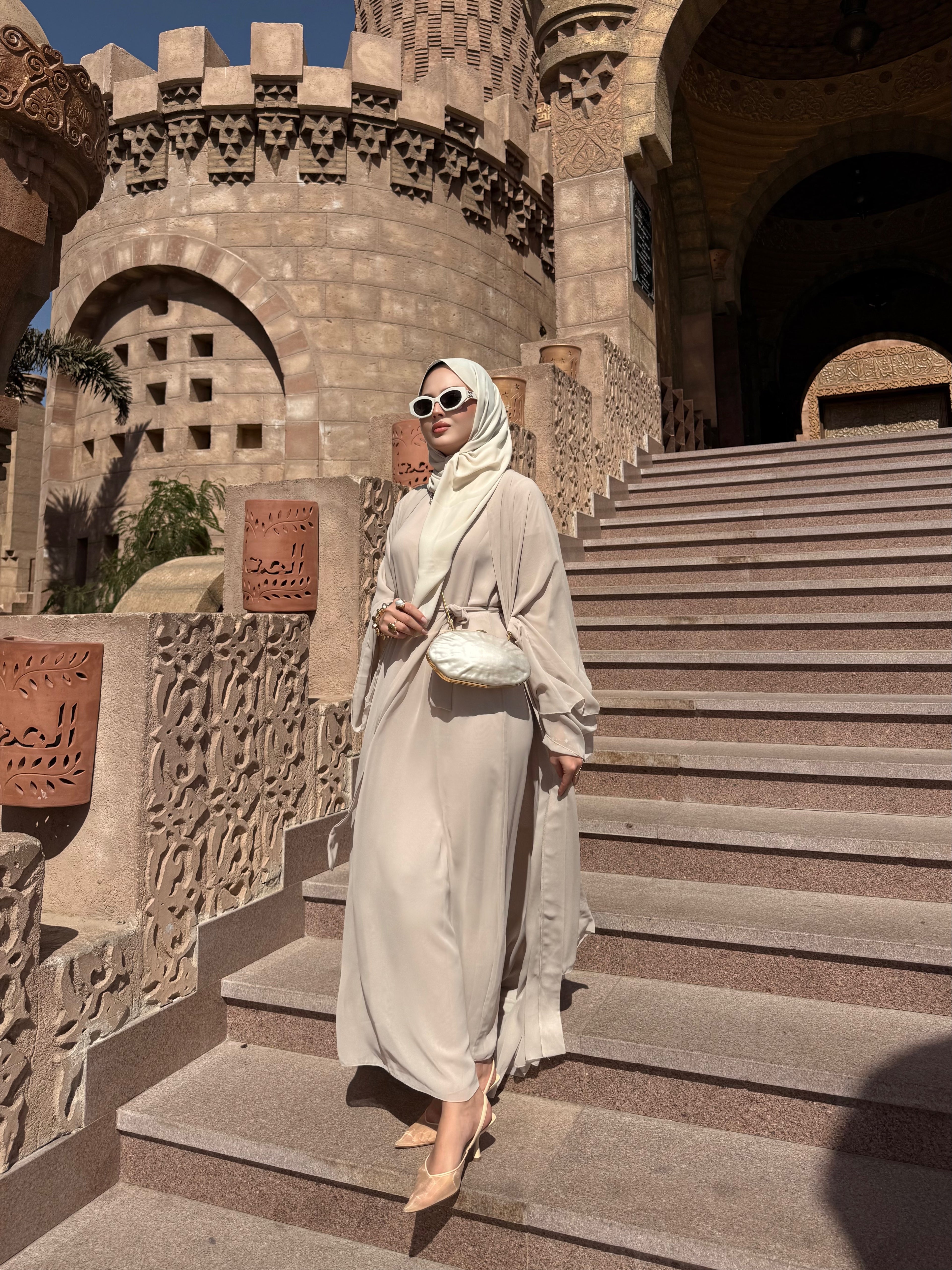 Şal dahil abaya krem