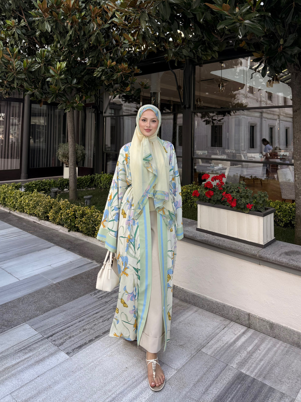 Şallı abaya yeşil