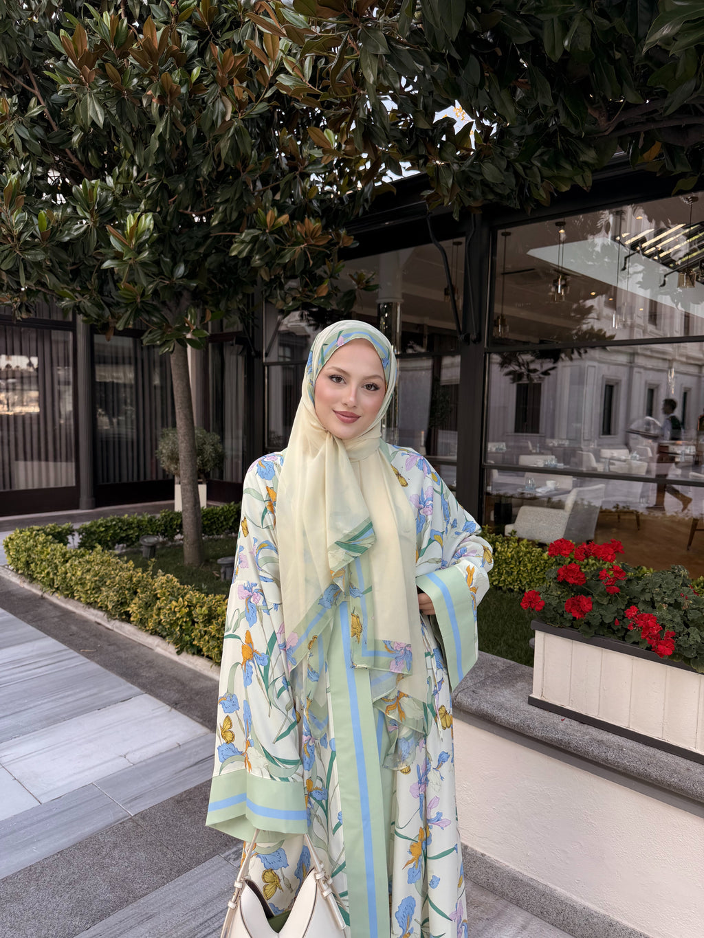 Şallı abaya yeşil