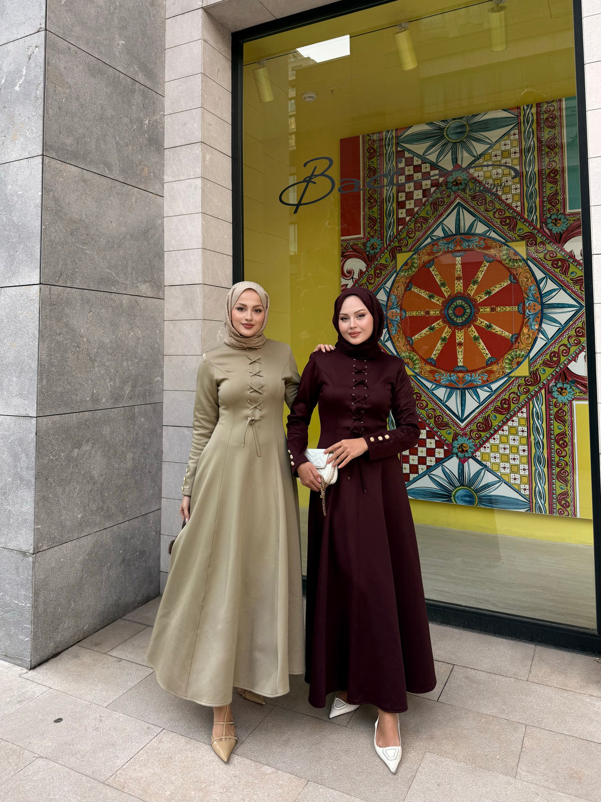 Scuba elbise yeşil