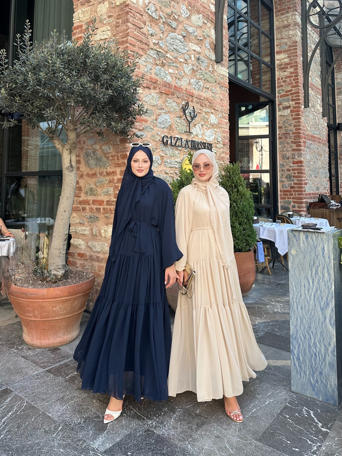 Rosa abaya taş (şal dahil)