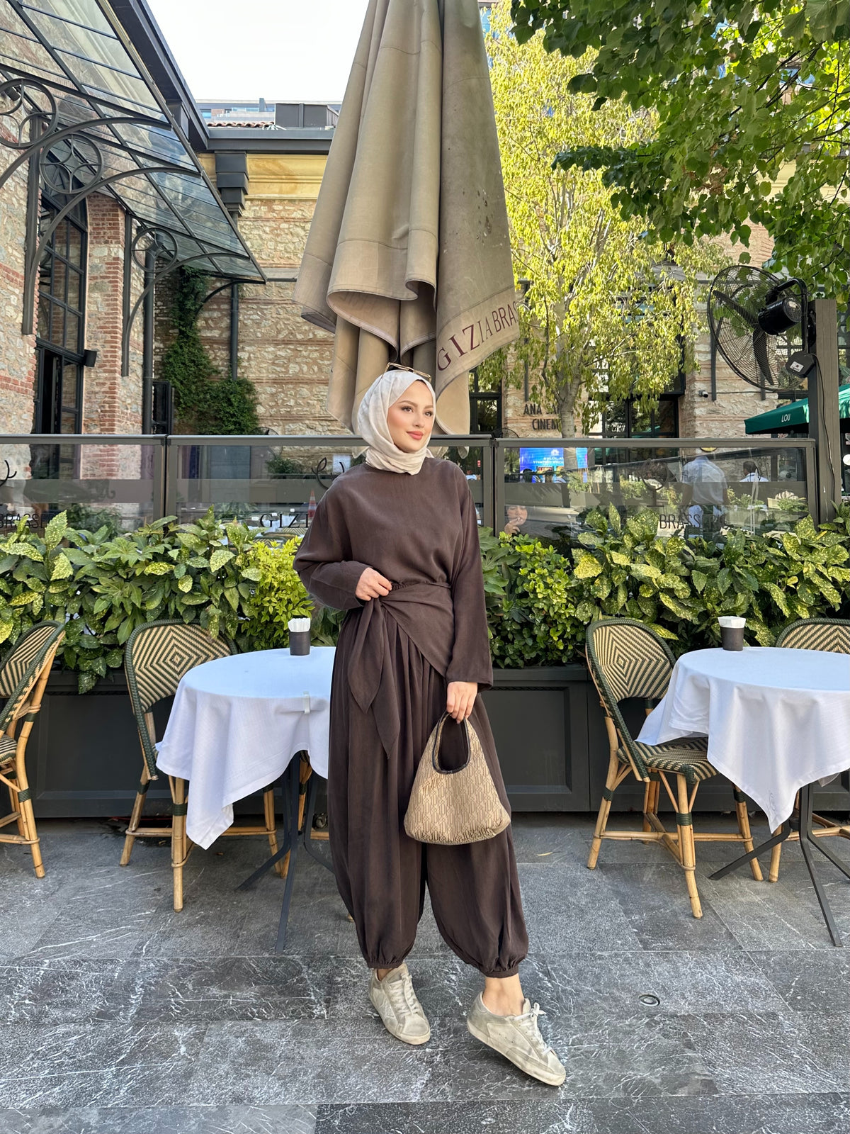 Şalvar model takım kahverengi