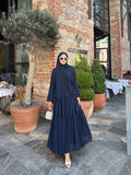 Rosa abaya lacivert (şal dahil)