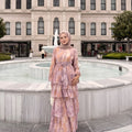 Kat Kat Elbise Sifon Pembe