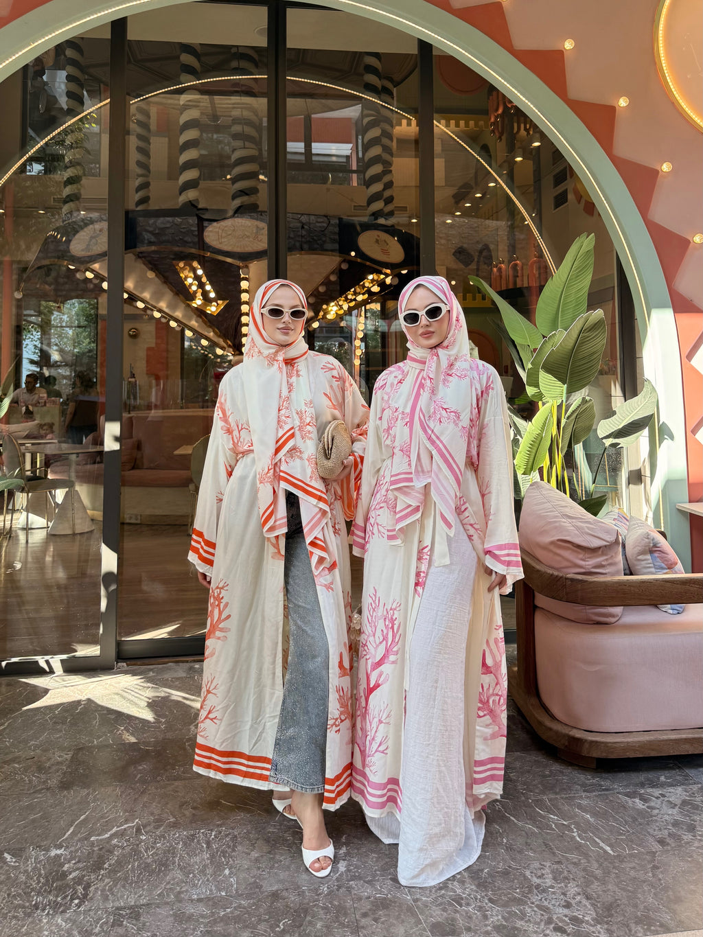 Pamuklu abaya turuncu