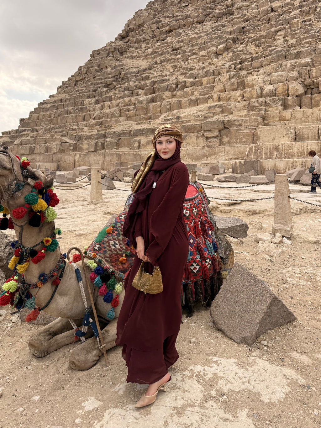 şal dahil abaya bordo