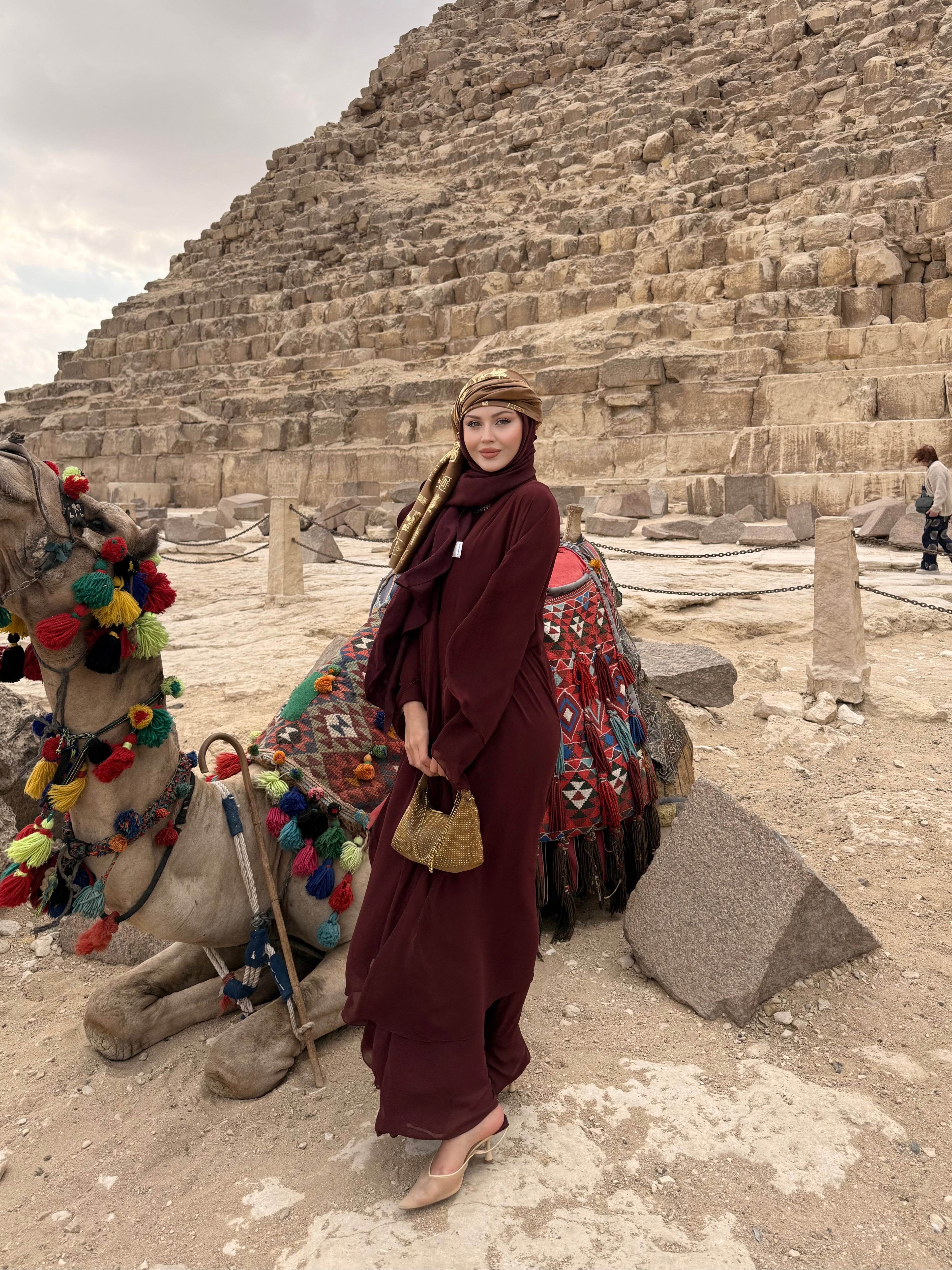 şal dahil abaya bordo