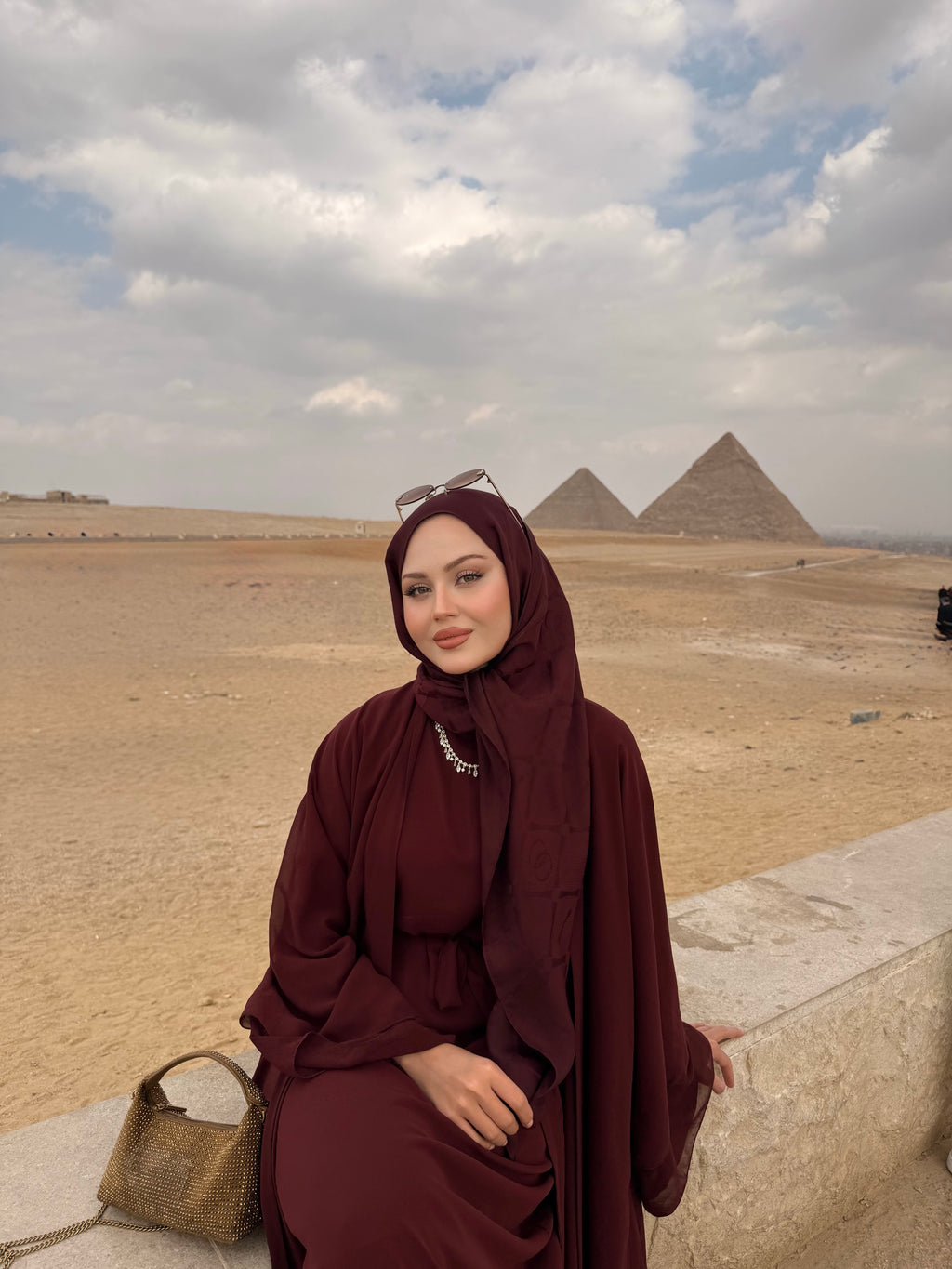 şal dahil abaya bordo