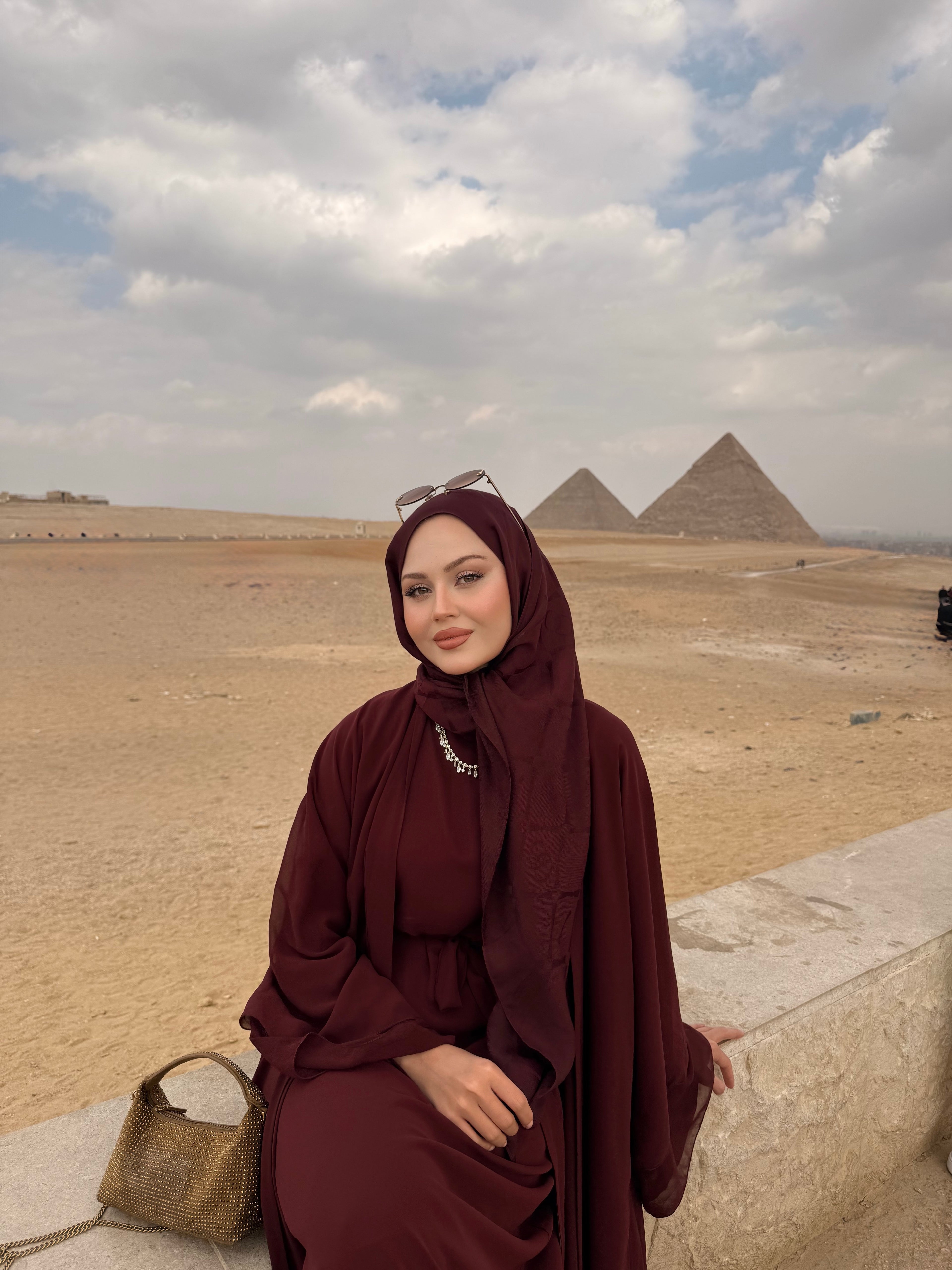 şal dahil abaya bordo