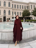 Fırfırlı abaya bordo