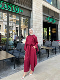 Şalvar model takım bordo