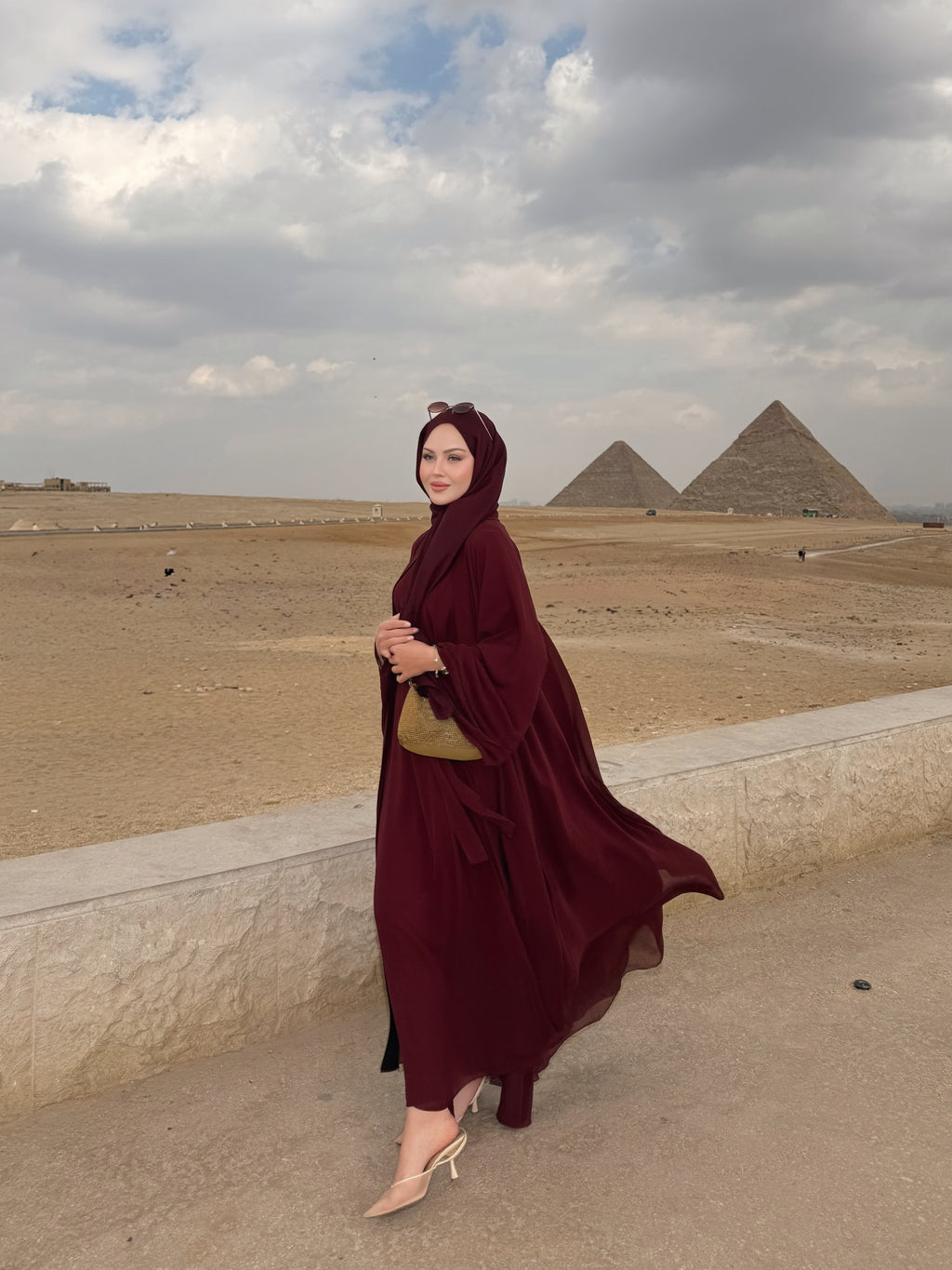 şal dahil abaya bordo