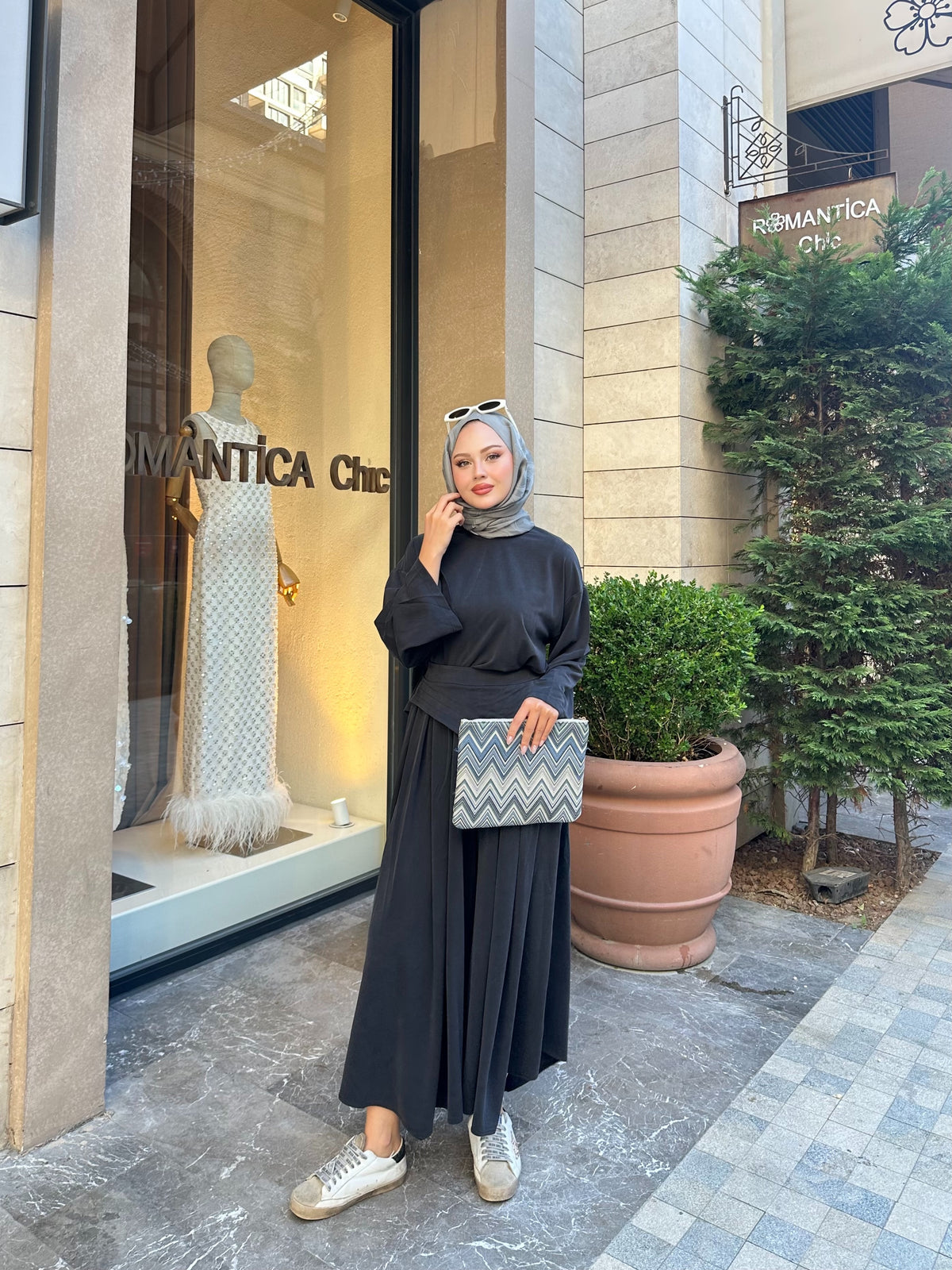 Cepli eşofman takımı füme