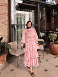 Puantiye takım pembe kahve