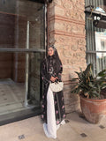 Şal hediyeli ithal abaya siyah