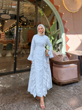 Fırfırlı elbise bebe mavisi